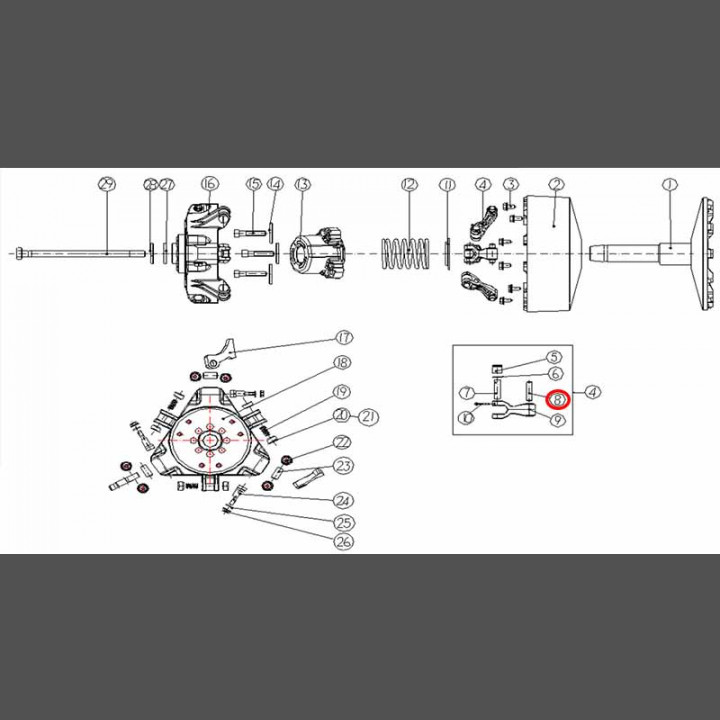 Ось грузика вариатора Снегоход Stels Rosomaha \ Viking 21123-T09-0000