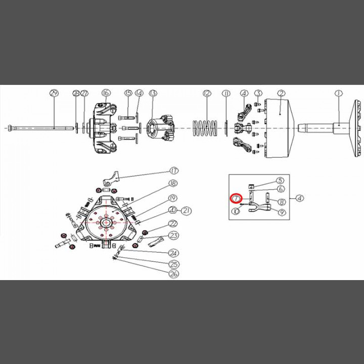 Вал грузика вариатора Снегоход Stels Rosomaha \ Viking 21125-T09-0000