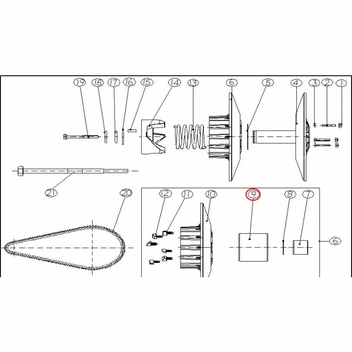 Скользящая втулка Снегоход Stels 21215-T09-0000 не поставляется отдельно