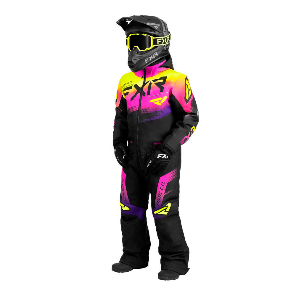 Детский комбинезон FXR Boost с утеплителем Black/Neon Fusion, 4