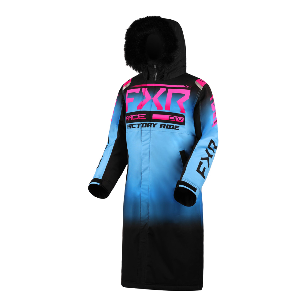 Пальто FXR Warm-Up с утеплителем Black-Blue Fade/Electric Pink Fade, XL