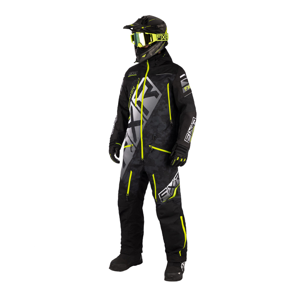 Комбинезон FXR CX F.A.S.T. с утеплителем Black/Black Camo/Hi Vis, XS