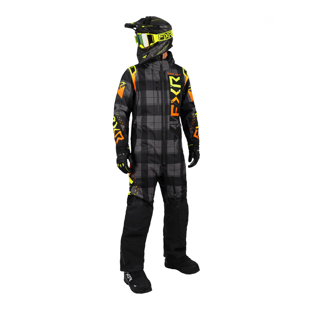 Комбинезон FXR Helium без утеплителя Black Plaid/Inferno, M