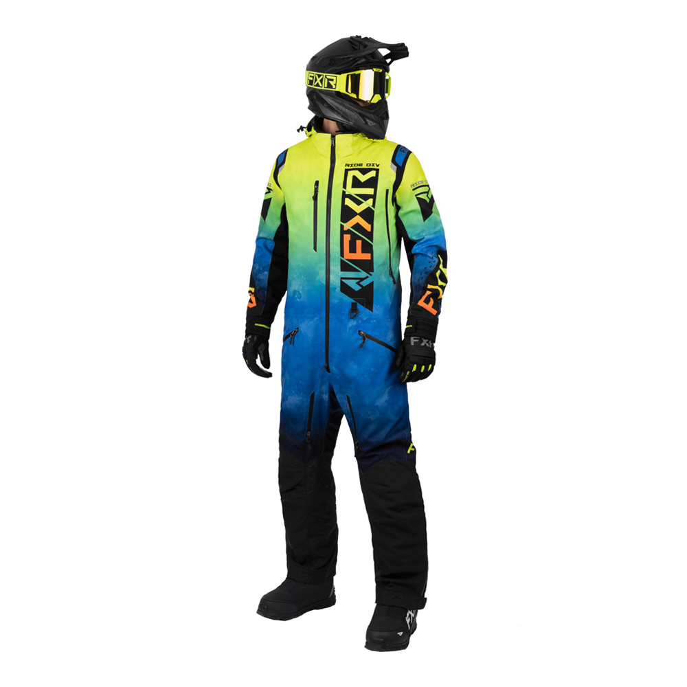 Комбинезон FXR Helium без утеплителя Blue-Hi Vis Fade/Inferno, S