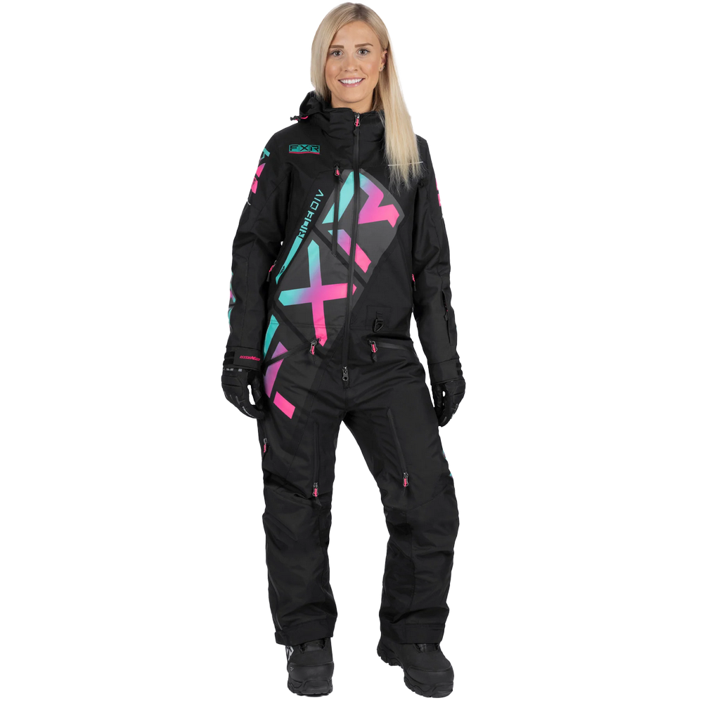 Комбинезон FXR CX без утеплителя Black/Mint-Electric Pink Fade, 10