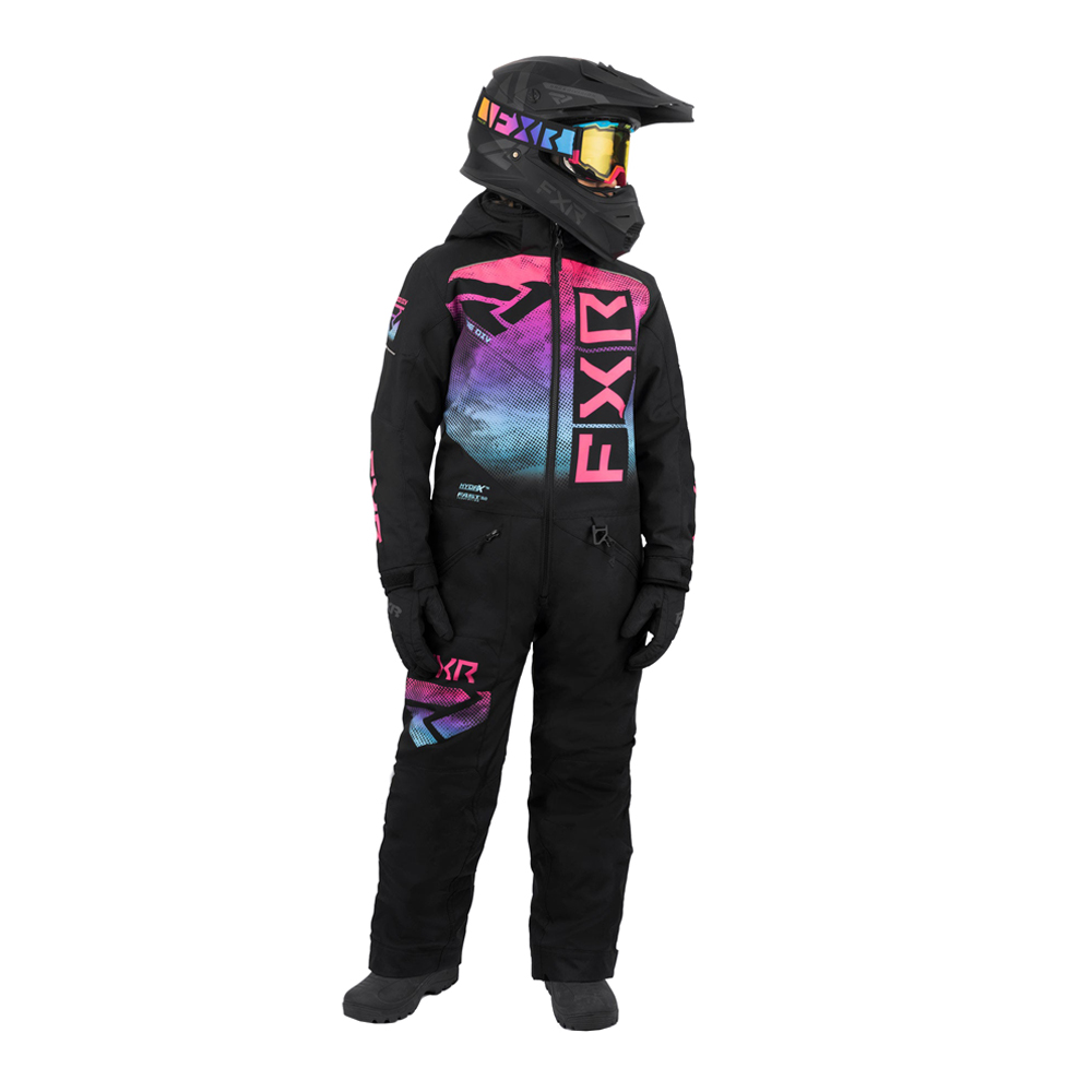 Детский комбинезон FXR Helium с утеплителем Black/Sky-Electric Pink Haze, 10