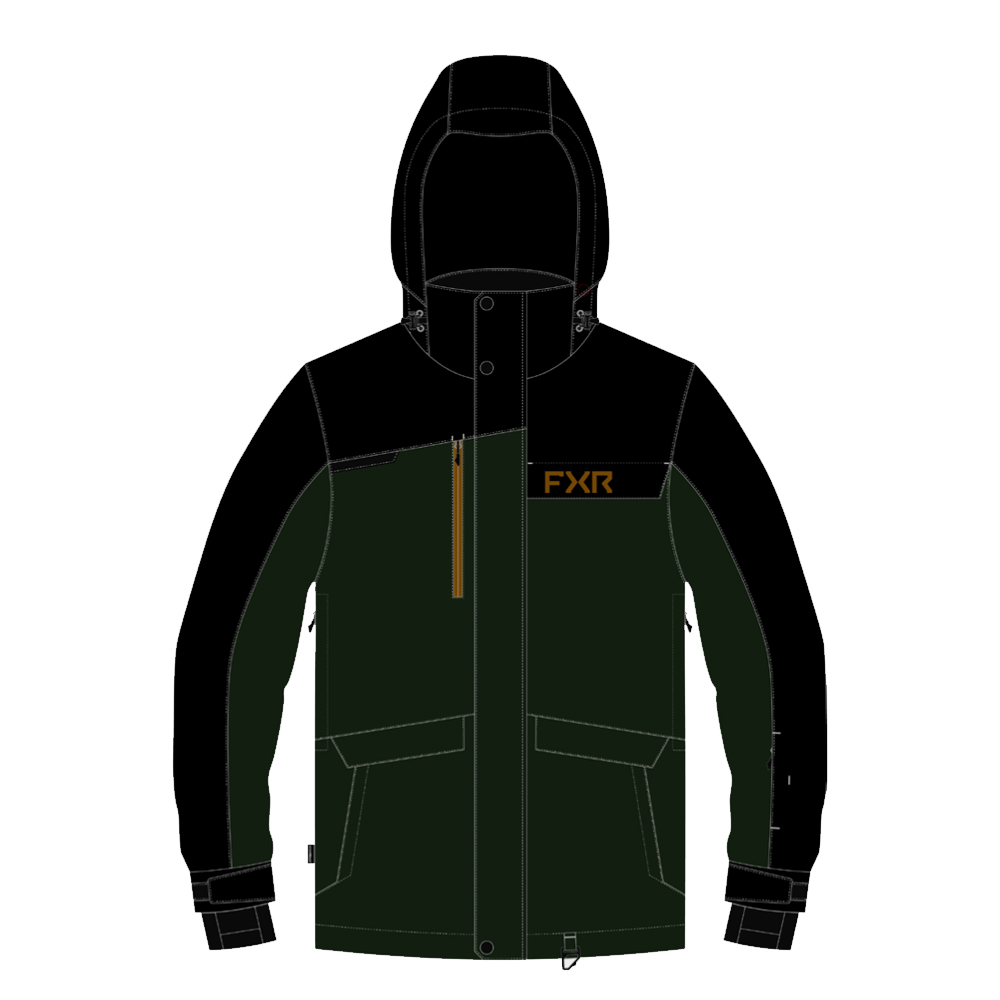 Куртка FXR Chute с утеплителем Black/Forest, M
