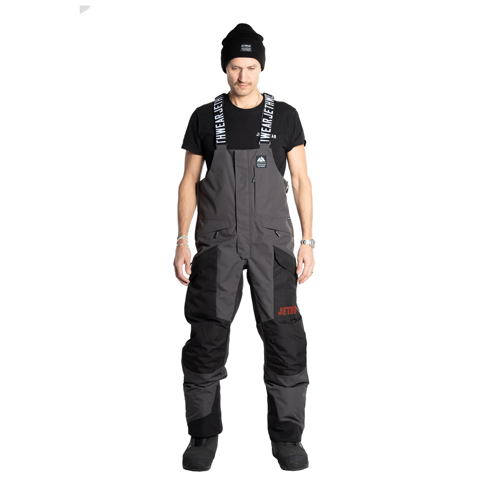 Полукомбинезон Jethwear Treeline Bib с утеплителем Black/Grey/Red, XXL