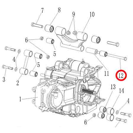 Болт M10х1.25х226мм, сталь Stels ATV 300 B 8.1.01.0160 LU018887