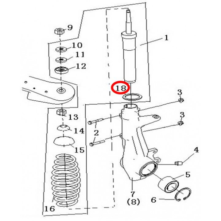 Шайба опорная пружины амортизатора Stels ATV 300B сталь 8.8.01.0160 LU019693