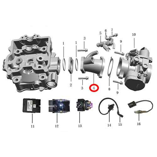 Коллектор впускной ДВС Stels Leopard 650 114501-107-0000 LU085558