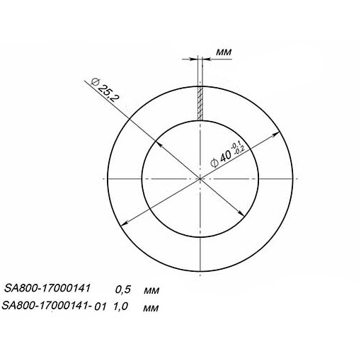 Кольцо 40?25.2?0.5мм LU085840