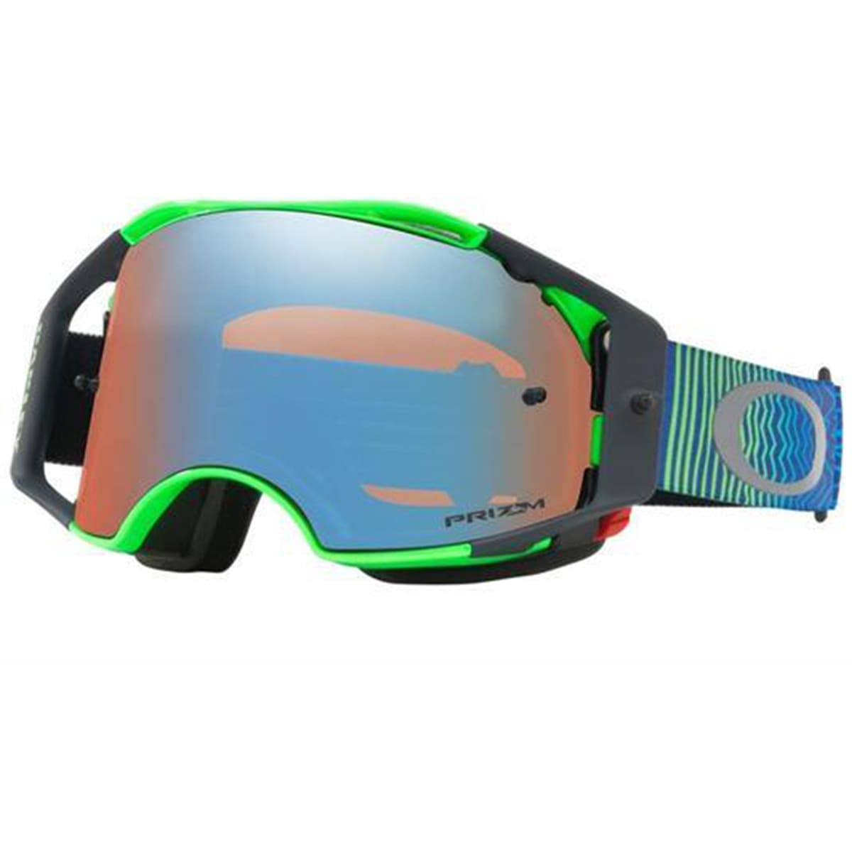 Очки для мотокросса OAKLEY Airbrake Shockwave синие-зеленые / синяя Prizm MX (OO7046-67)