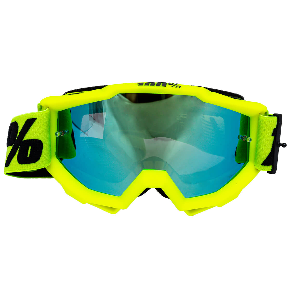 Очки для мотокросса 100% (Replica) Hi-Viz желтый голубая/зеркальная линза