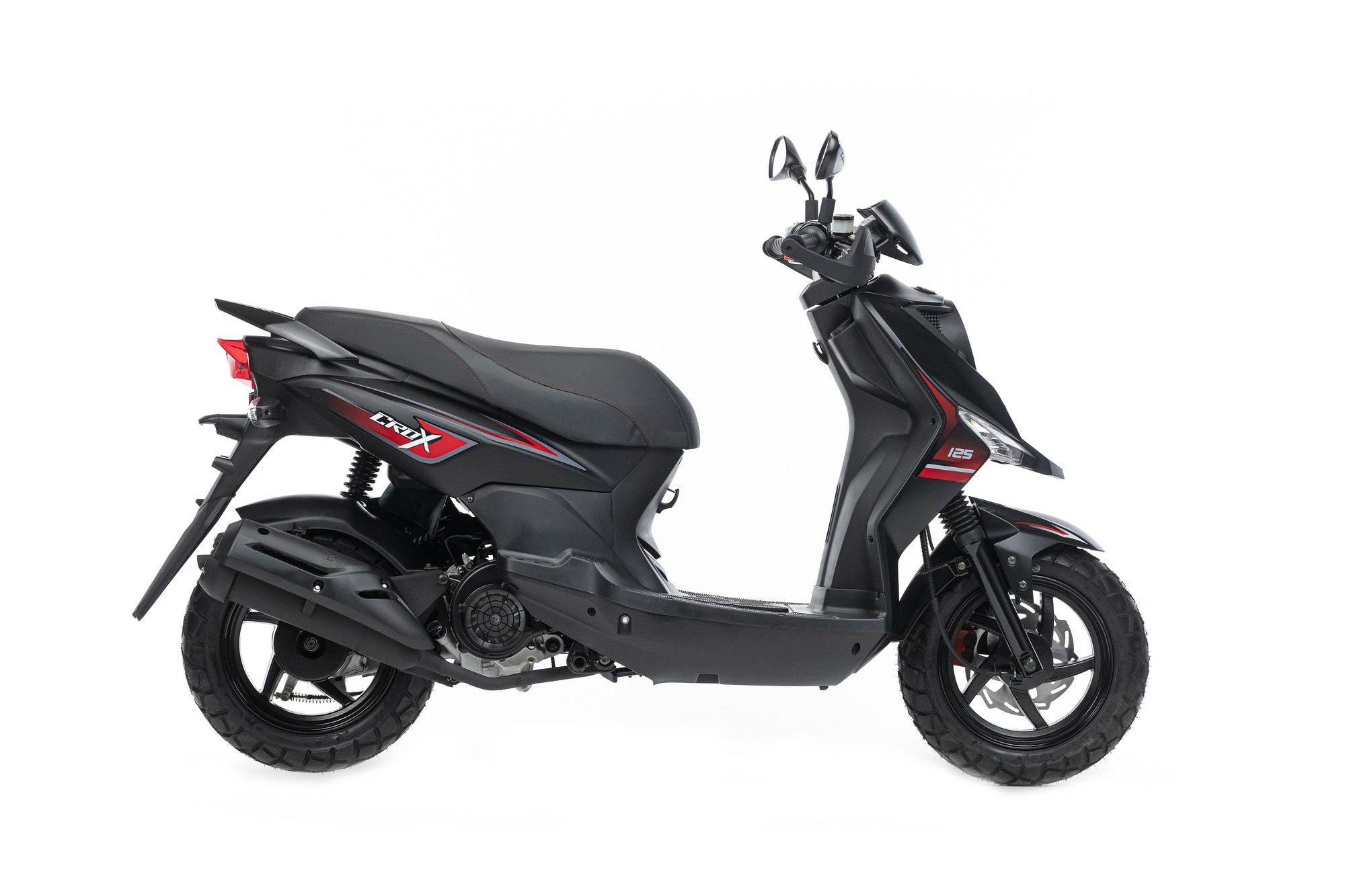 Скутер SYM CROX 125 Черный \ Матовый Темно-Серый. арт. AE12W8-RU-KGAE-BK-5560S\GY-7450U