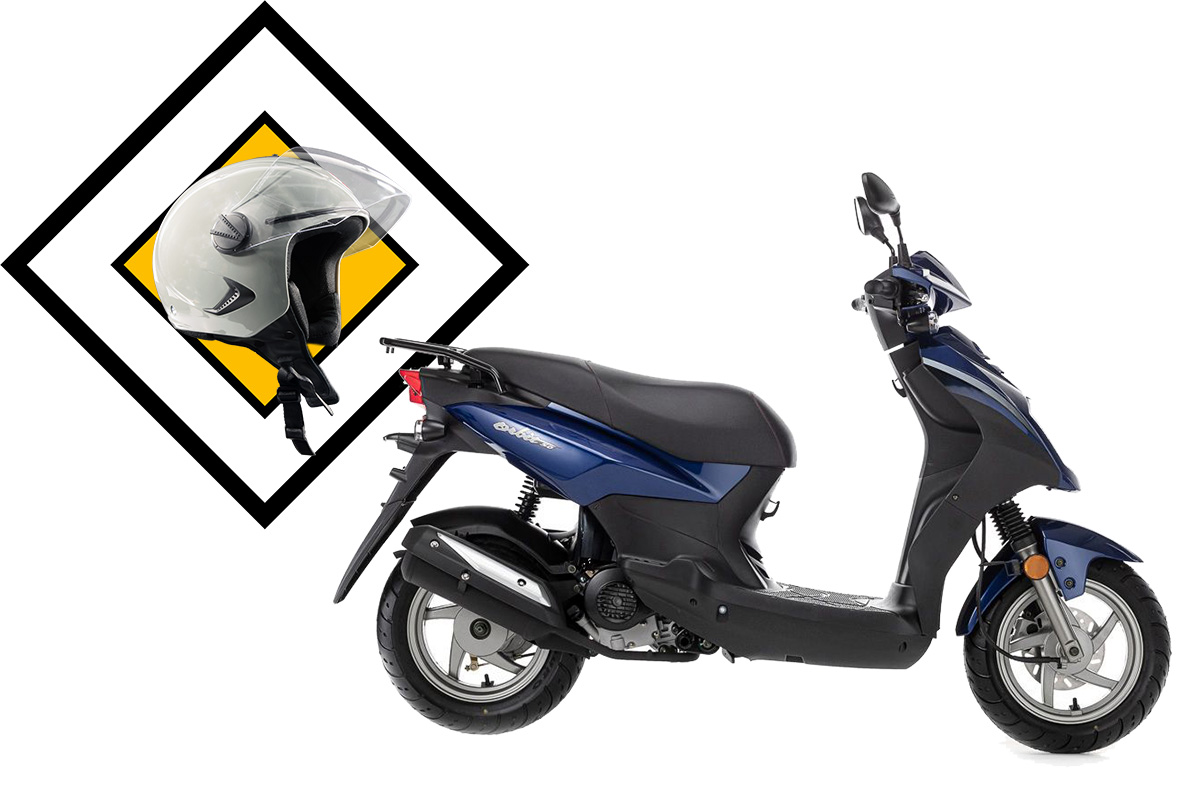 Скутер SYM Orbit 50 Синий + мотошлем SYM серый . арт. AV05W-6-BU-289S_set