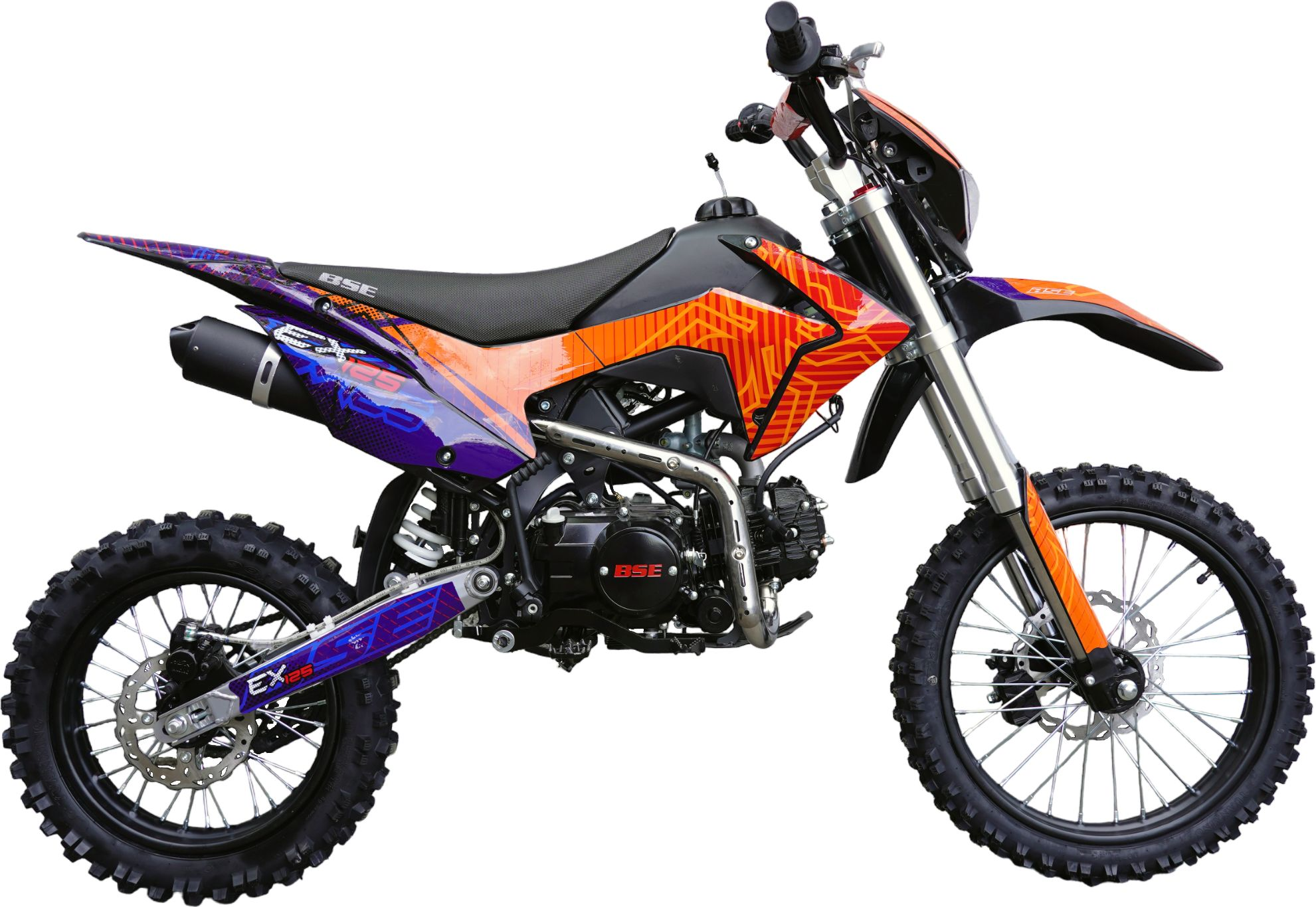 Питбайк BSE EX125 17\14 Blue Orange Ant (020). арт. B0EXDF020EBH2