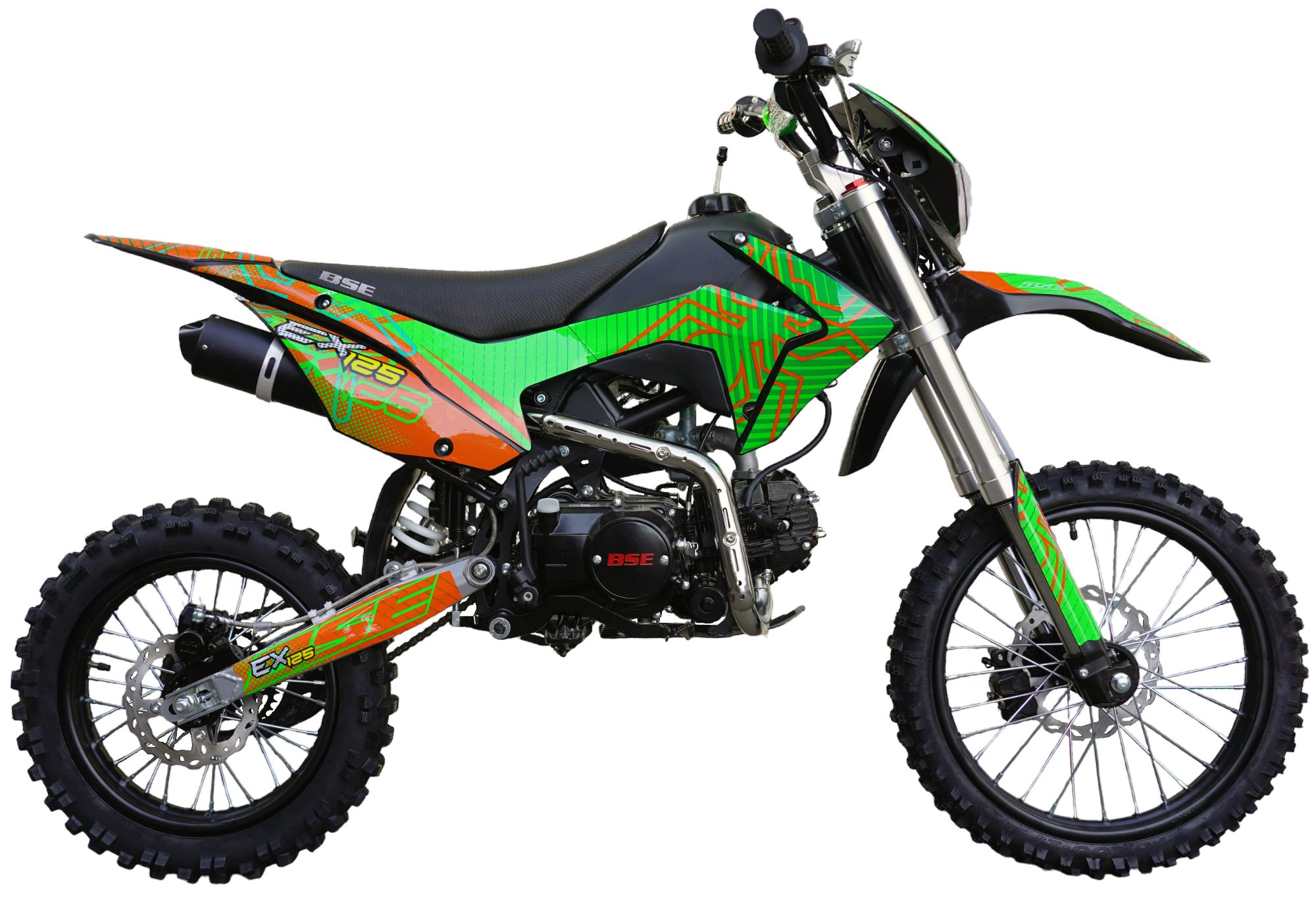Питбайк BSE EX125 17\14 Green Orange Ant (020). арт. B0EXDF020ECH2