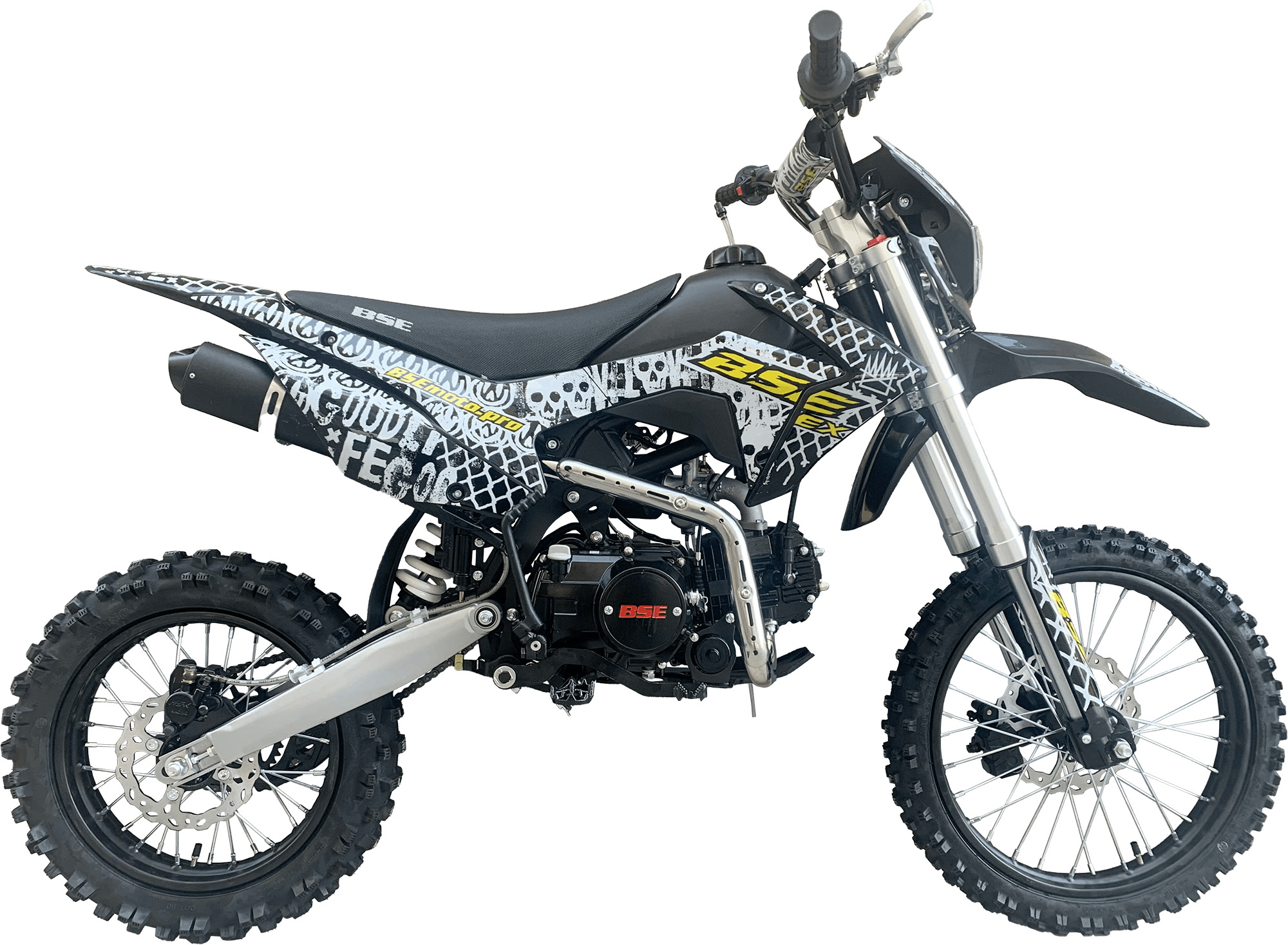 Питбайк BSE EX 14\12 Max13 White Yellow (040). арт. B0EXYG040CHH3