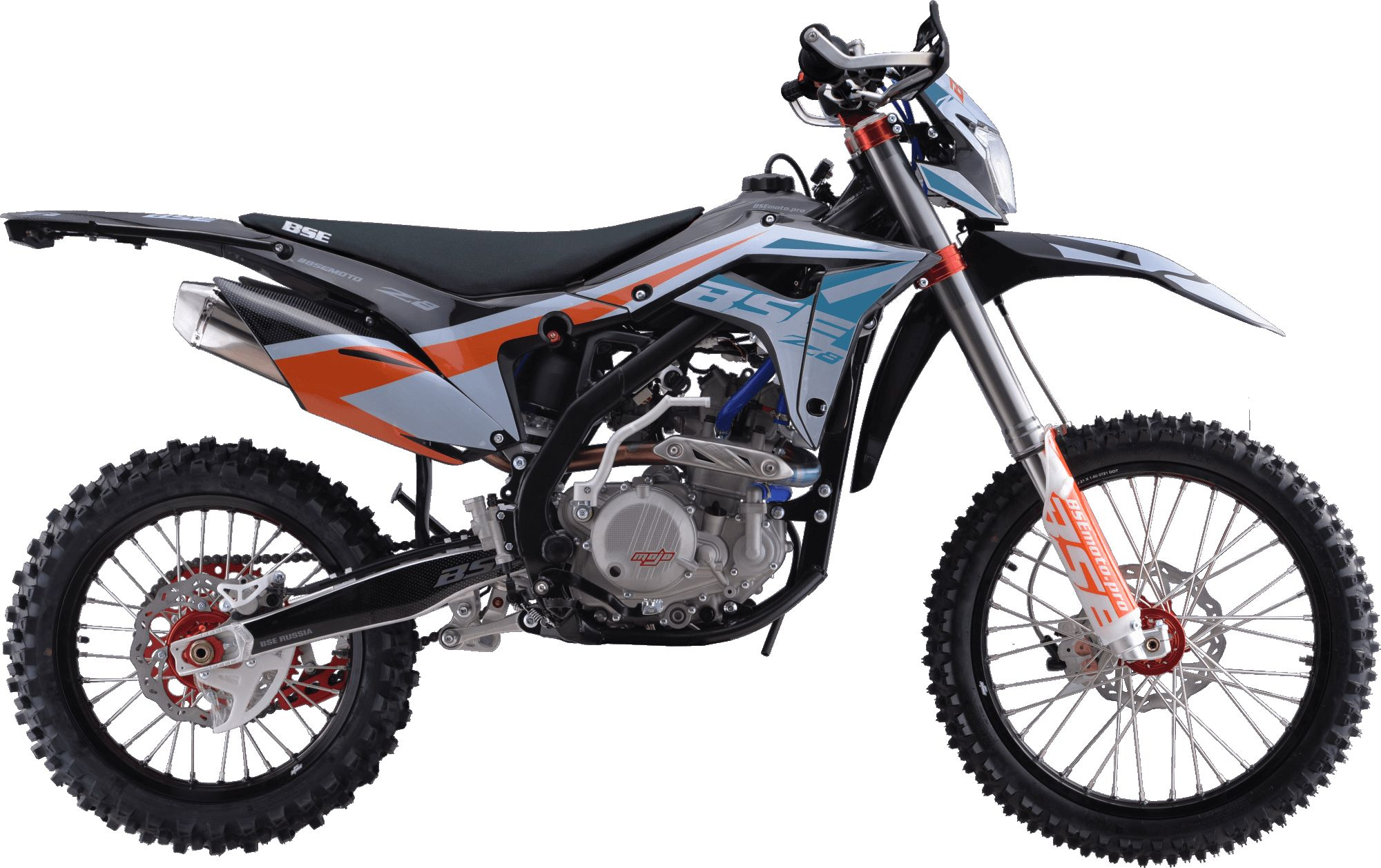 Кроссовый мотоцикл BSE Z8 300e 21\18 Blue Orange Black 2. арт. B0Z8ND010HBH2