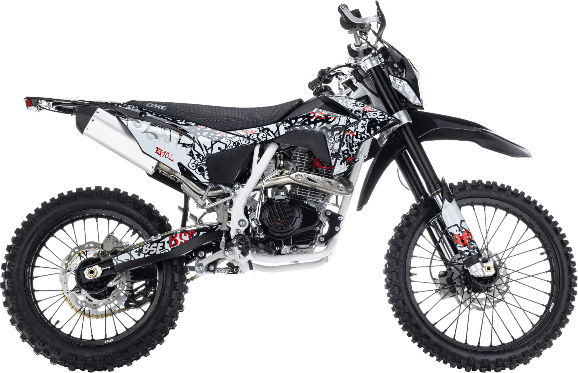 Эндуро \ кроссовый мотоцикл BSE Z10L Graffiti White (030). арт. BZ10KC030HRH2