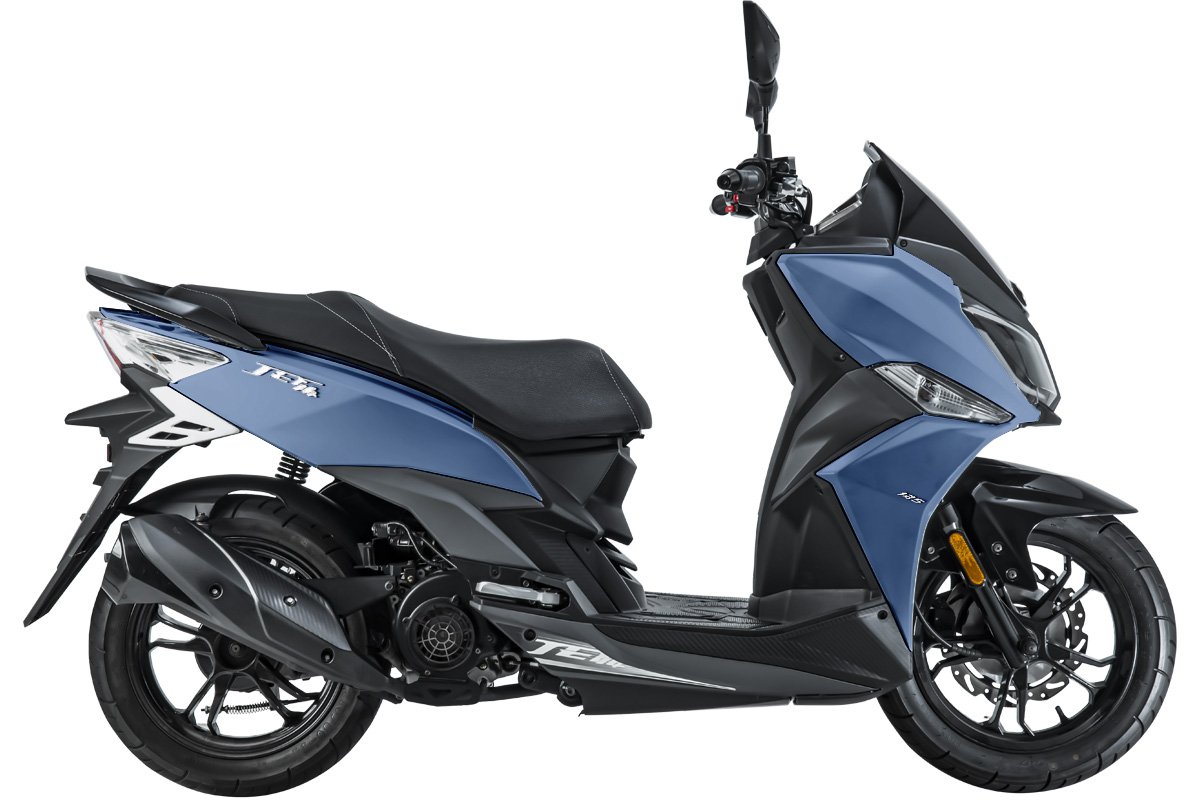 Скутер SYM Jet 14 200 матовый сине серый. арт. XC20W2-EU-AQ-GY7547UL